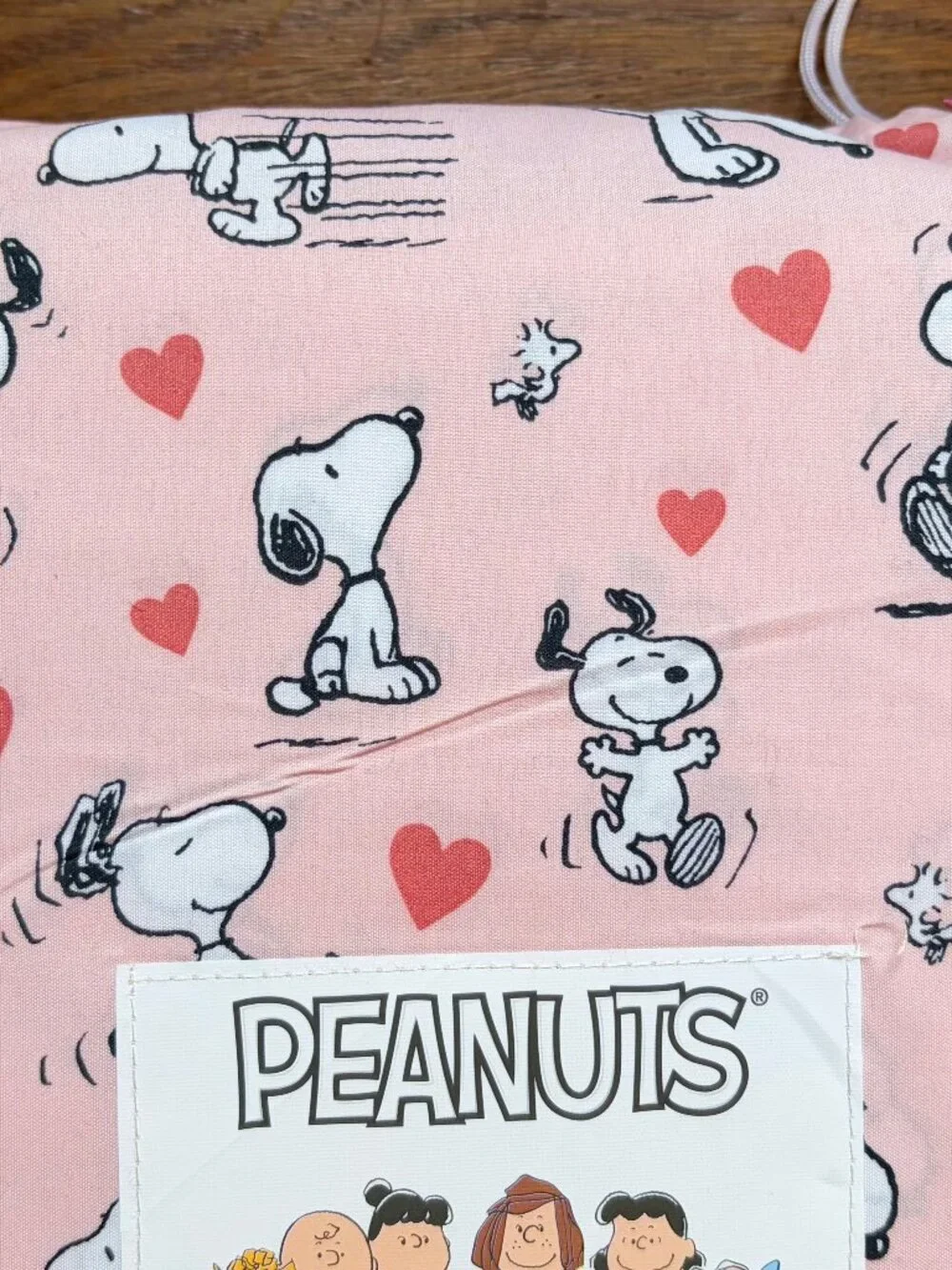 NEW Snoopy Peanuts Pink Valentines Day Poses And Hearts Queen Size Sheet Set